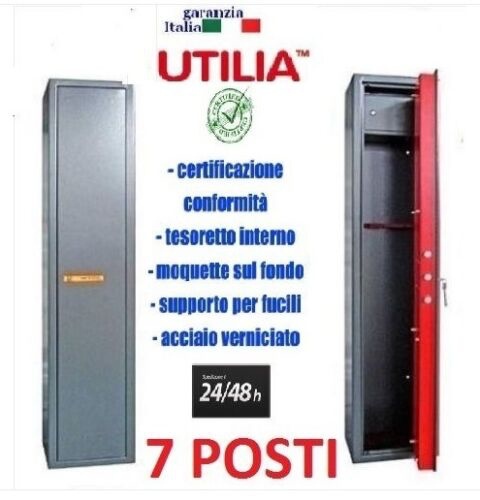 ARMADIO PORTAFUCILI 2 - 3 - 5 - 7 - 10 FUCILIERA UTILIA SECURITY BLINDATA NUOVA - Foto 10 di 11