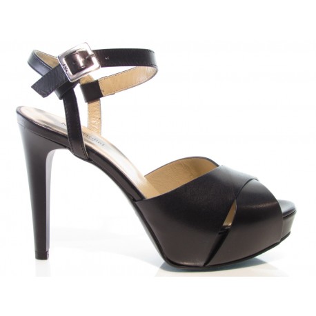 Nero Giardini 7900 sandali donna tacco alto 11 cm plateau pelle nero | eBay